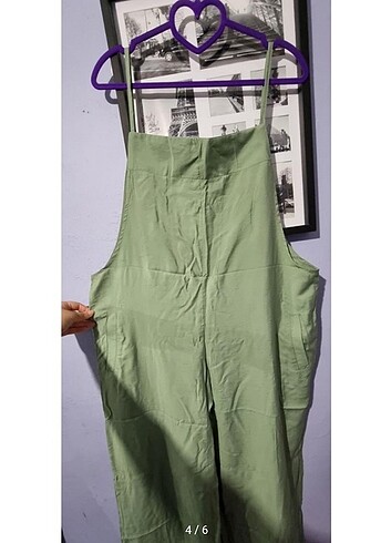 Askılı Keten Tulum - Görsel 6