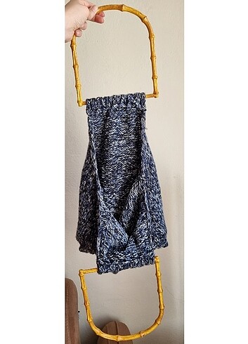 Ahşap Saplı Tasarım Örgü Çanta - Görsel 3