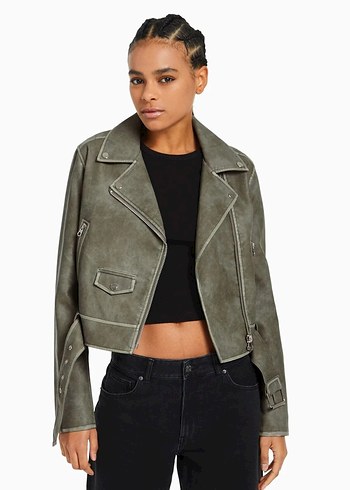 Bershka Deri Biker Ceket