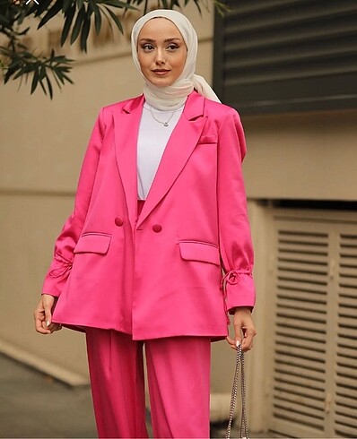 s Beden Saten Blazer Ceket