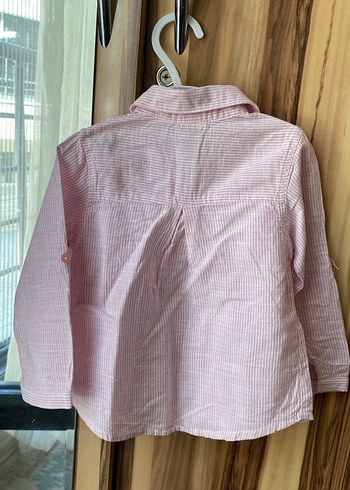 Civil Pembe Nakışlı Kız Çocuk Keten Gömlek