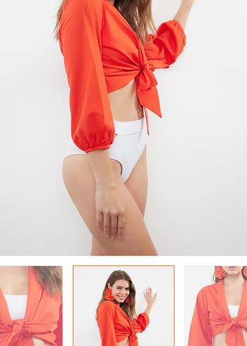 Kırmızı Bağlamalı Mini Kadın Monokini - Görsel 3