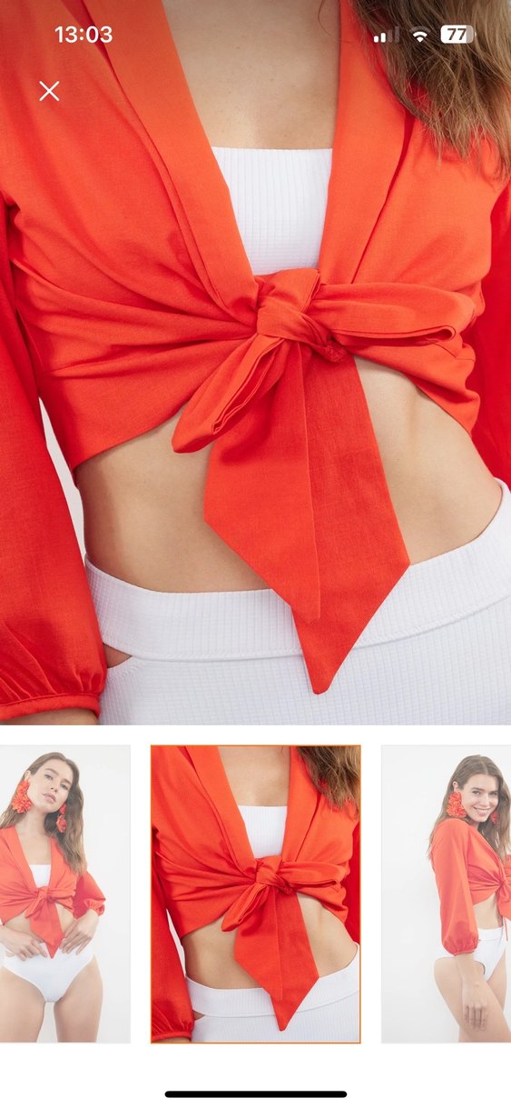 Kırmızı Bağlamalı Mini Kadın Monokini - Görsel 2