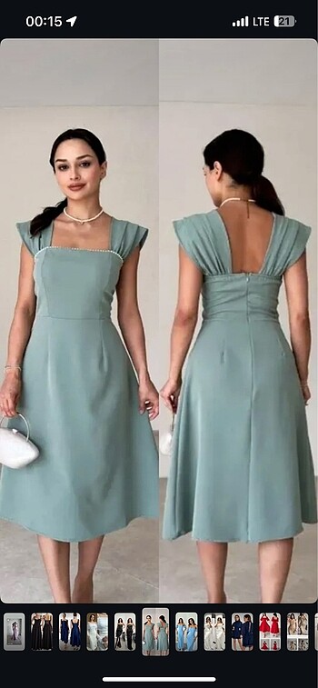 Mint yeşili abiye
