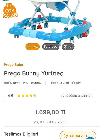 Prego Prego bunny yürüteç