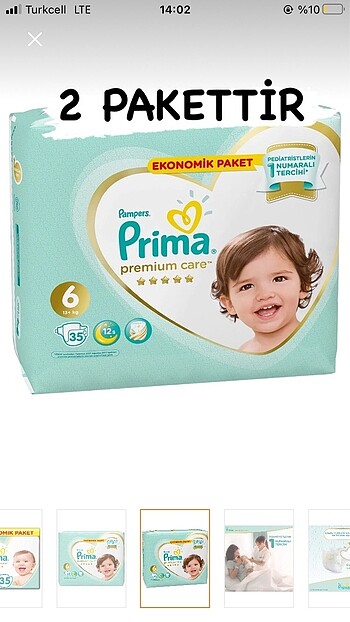 Prima premium care 6 numara bebek bezi
