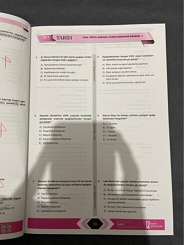Beden Renk KPSS Tarih Yaprak Testi