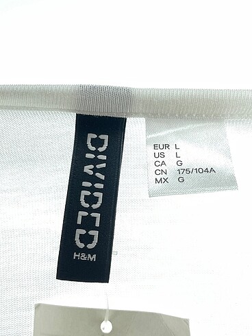 l Beden beyaz Renk H&M T-shirt %70 İndirimli.