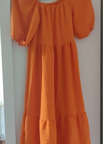 l Beden turuncu Renk Turuncu yeni yaz elbise 