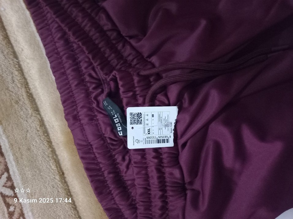 Bordo Bol Kesim Kadın Eşofman Altı - Görsel 4