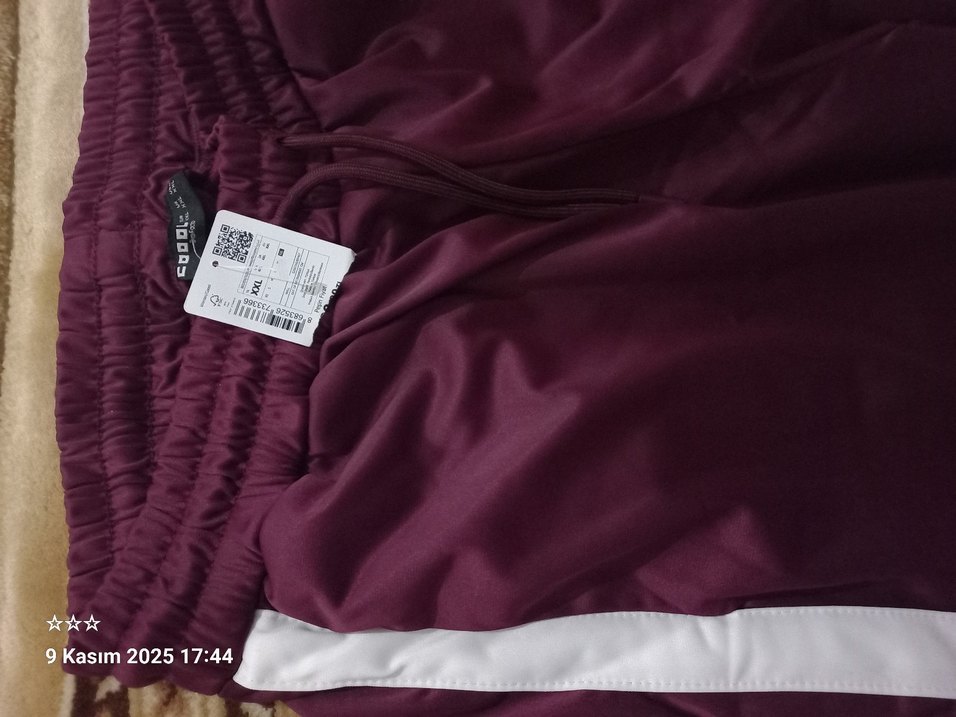 Bordo Bol Kesim Kadın Eşofman Altı - Görsel 3