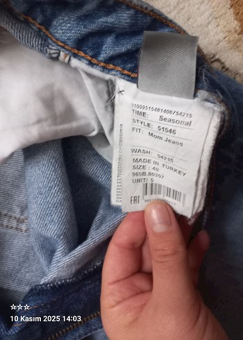 Kadın Mavi Denim Bol Kesim Jean - Görsel 6