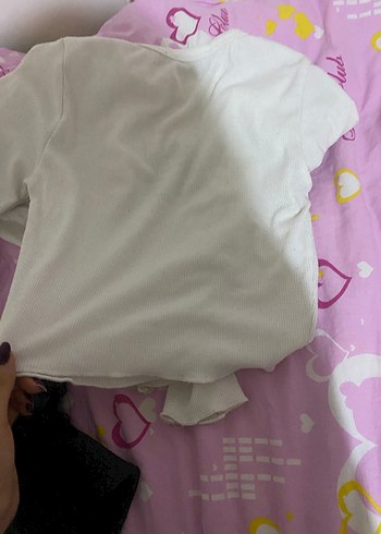 Beyaz Pamuklu Uzun Kollu Kız Tişörtü - Görsel 2
