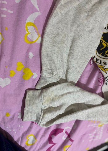 Gri Baskılı Uzun Kollu Kadın Sweatshirt - Görsel 4