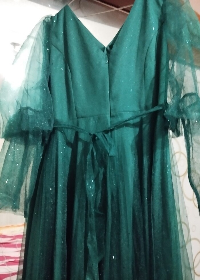 Simli Tüllü Abiye - Görsel 4