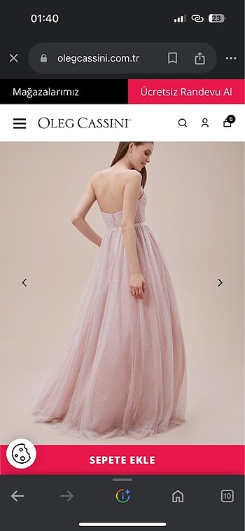 Oleg Cassini Oleg cassini viola chan pembe straplez v yaka elbise