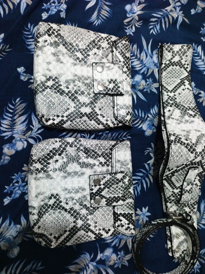 Yılan Desenli Gri Kemer Seti - Görsel 2