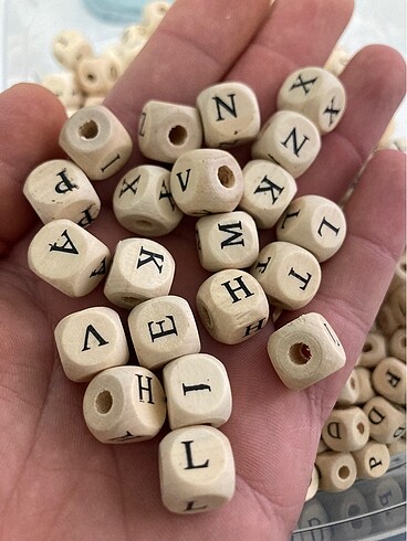 Ahşap harf boncuk 12 mm