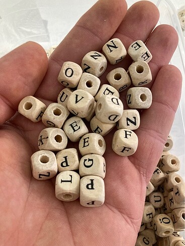 Ahşap harf boncuk 10 mm