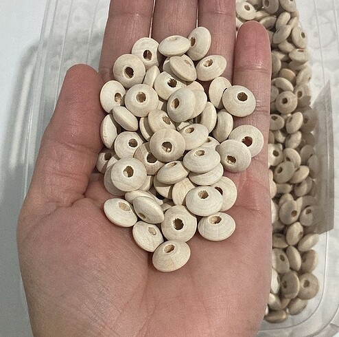 Ahşap yassı boncuk