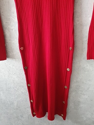 m Beden kırmızı Renk Kırmızı triko elbise 