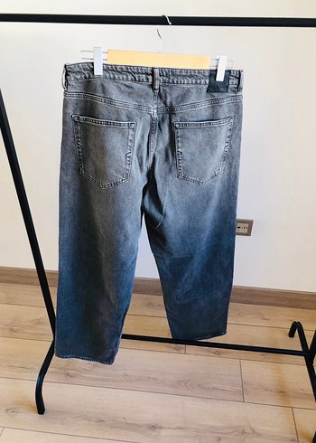 Gri Midi Boy Bol Kesim erkek Denim Pantolon - Görsel 3