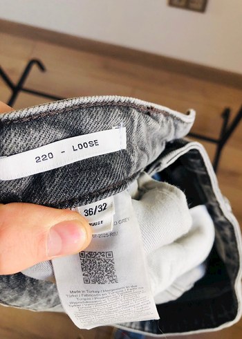 Gri Midi Boy Bol Kesim erkek Denim Pantolon - Görsel 4