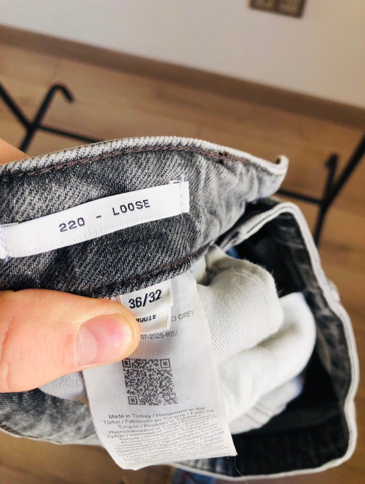 Gri Midi Boy Bol Kesim erkek Denim Pantolon - Görsel 4