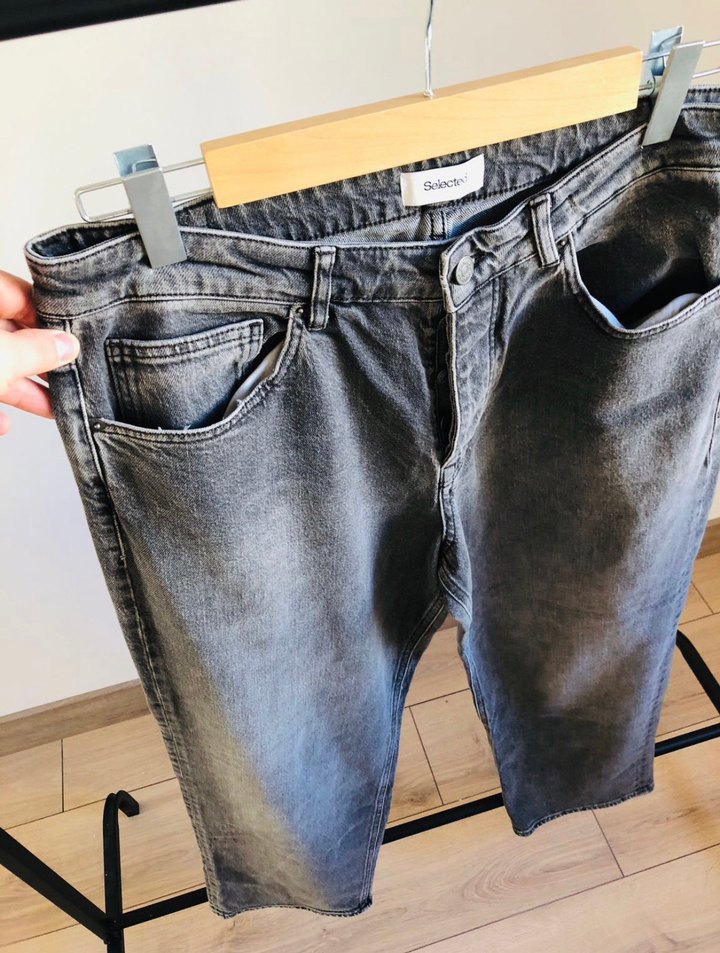 Gri Midi Boy Bol Kesim erkek Denim Pantolon - Görsel 2