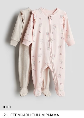 H&M Kız Bebek 2'li Fermuarlı Tulum