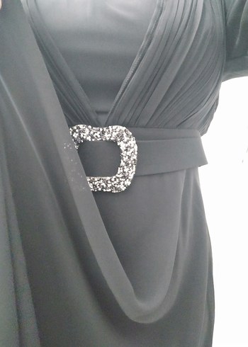 42 Beden siyah Renk Uzun Kollu Siyah Gotik Abiye Elbise