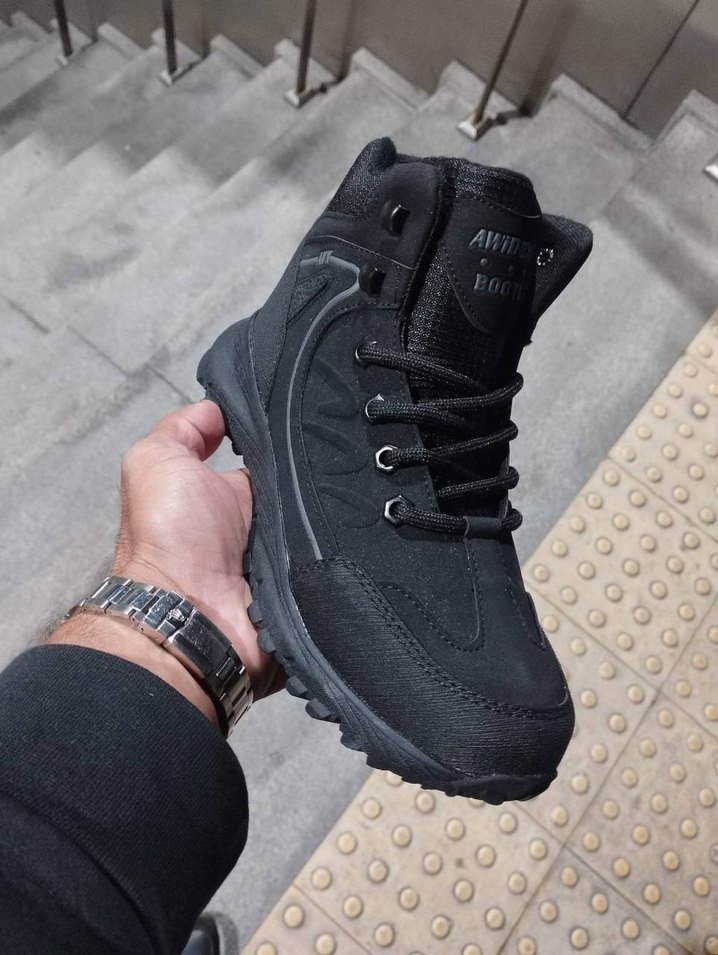 Erkek Siyah Bağcıklı Outdoor Spor Bot - Görsel 5