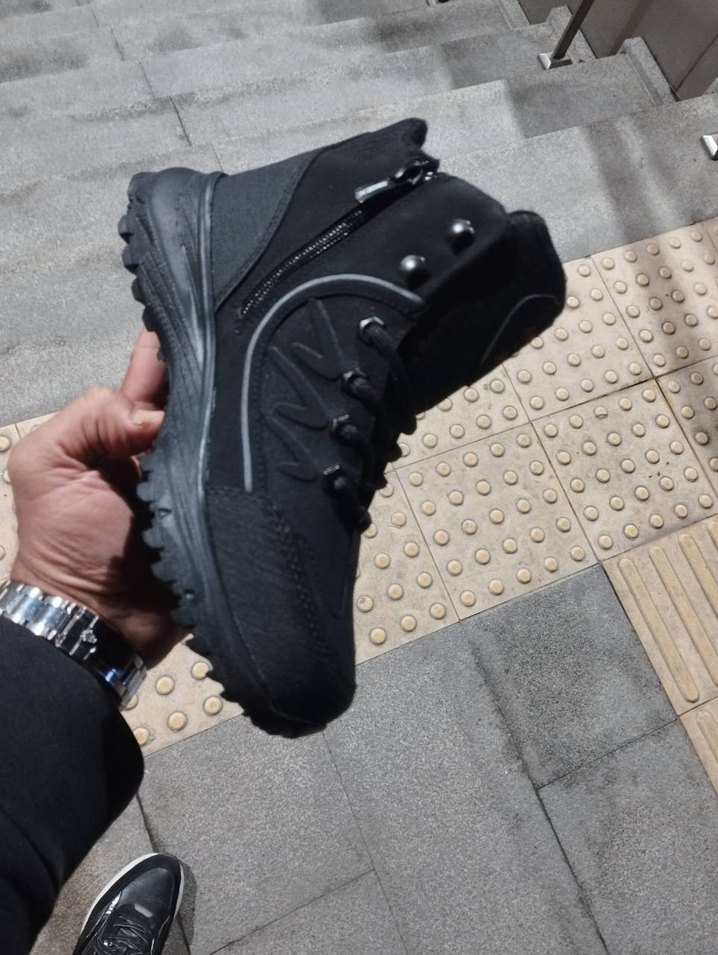 Erkek Siyah Bağcıklı Outdoor Spor Bot - Görsel 4