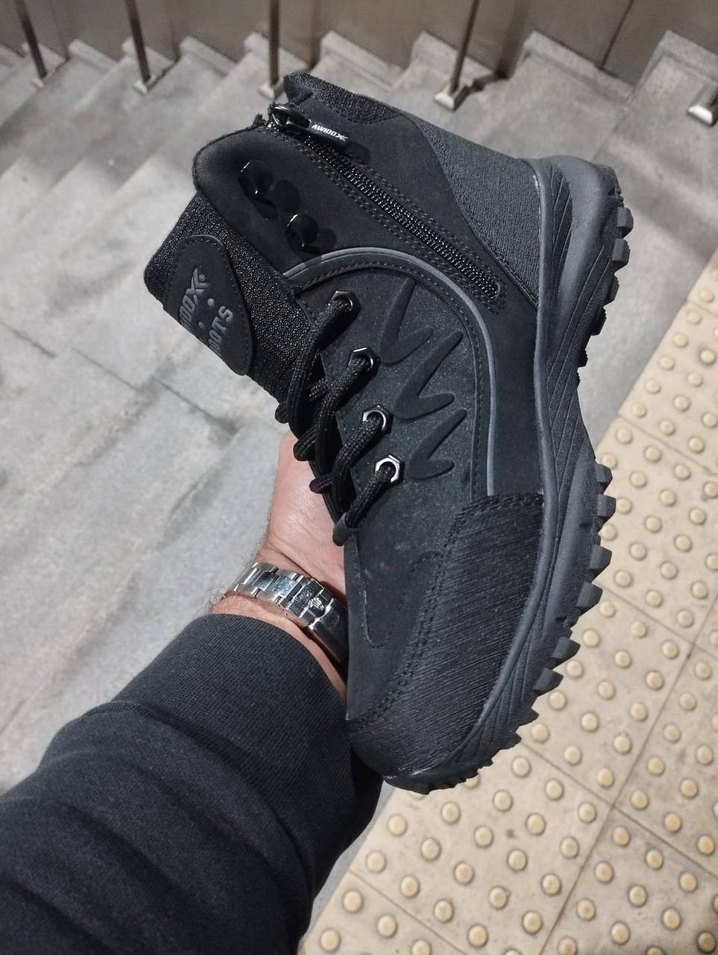 Erkek Siyah Bağcıklı Outdoor Spor Bot - Görsel 3