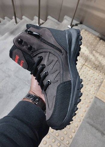 Gri Erkek Outdoor Bağcıklı Bot - Görsel 4