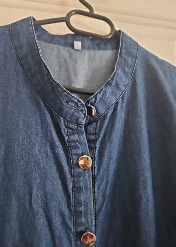 Kadın Lacivert Uzun Kot Elbise - Görsel 6