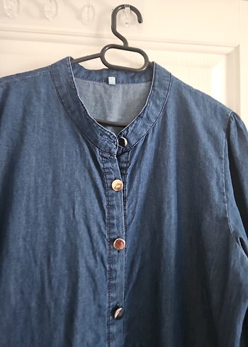 Kadın Lacivert Uzun Kot Elbise - Görsel 5