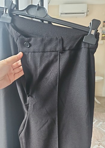 m Beden Milla Kemerli Siyah Kadın Kumaş Pantolon