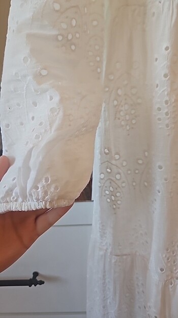 l Beden beyaz Renk Beyaz Uzun Elbise