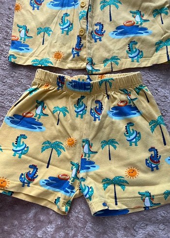 Sarı Tropikal Desenli Bebek Erkek Takımı - Görsel 4