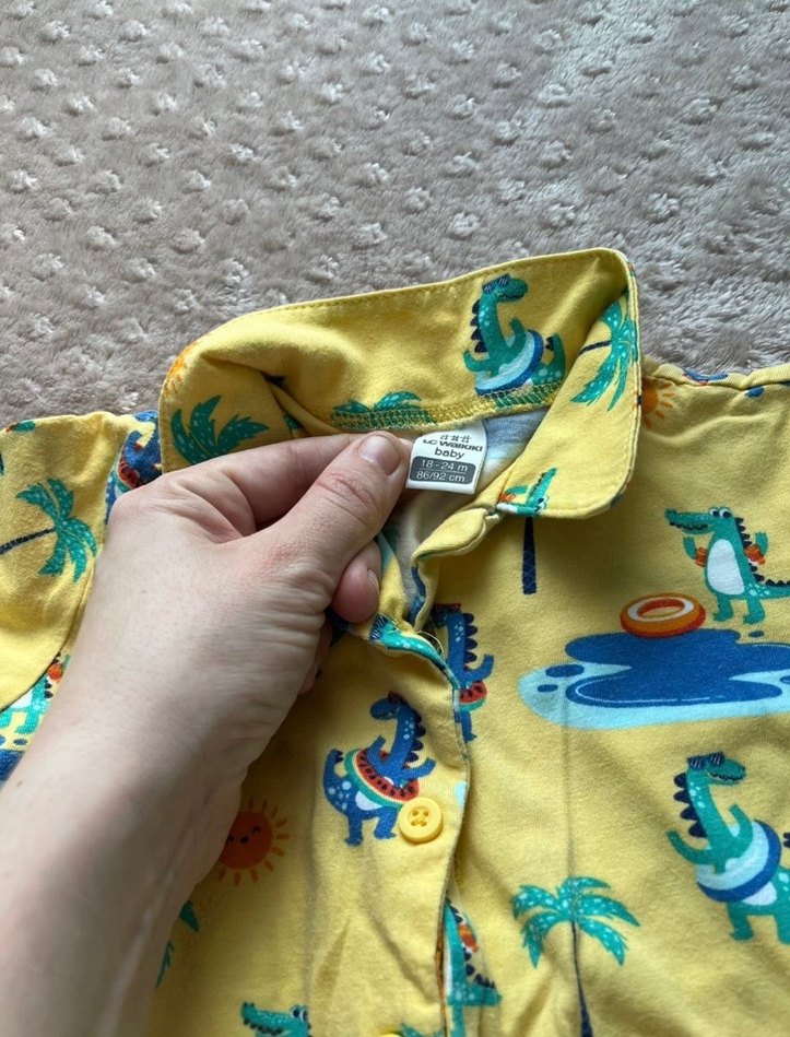 Sarı Tropikal Desenli Bebek Erkek Takımı - Görsel 2