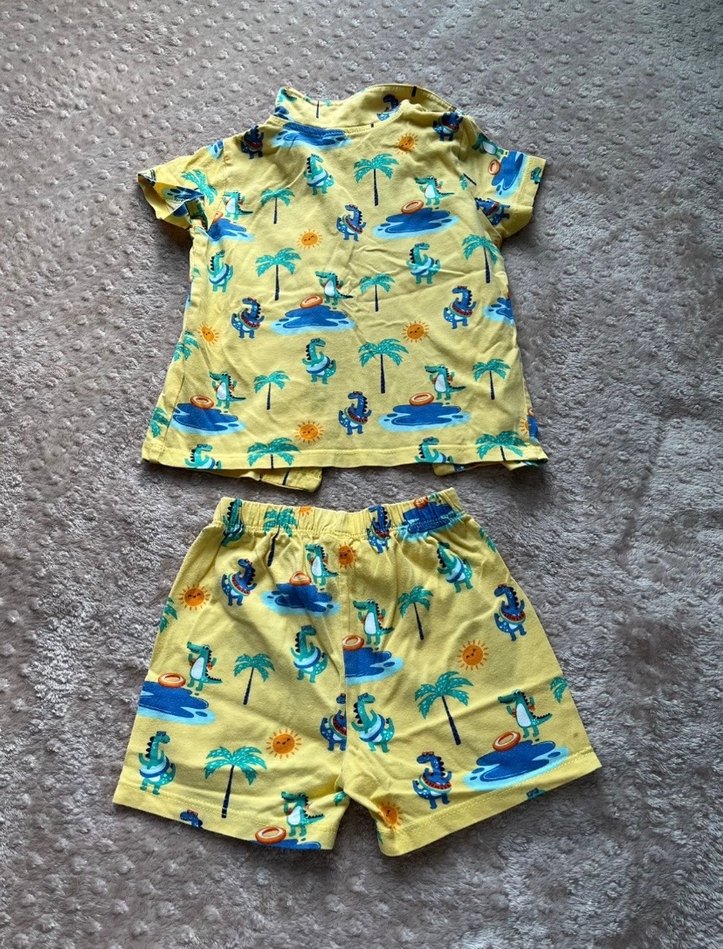 Sarı Tropikal Desenli Bebek Erkek Takımı - Görsel 5