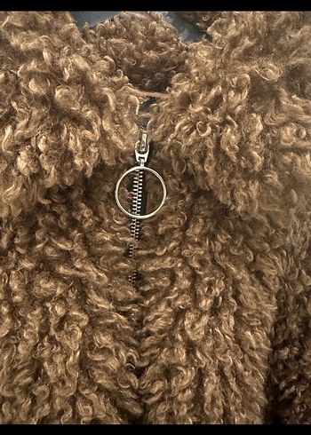 Zara Kahverengi Peluş Kadın Ceket - Görsel 6