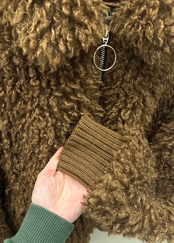 Zara Kahverengi Peluş Kadın Ceket - Görsel 5