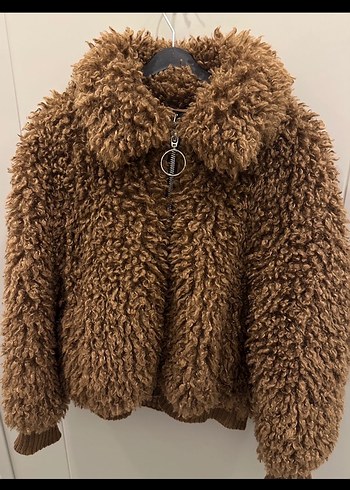 Zara Kahverengi Peluş Kadın Ceket - Görsel 3