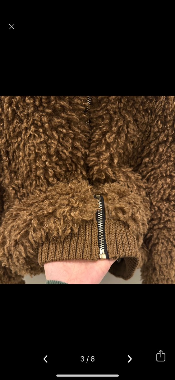 Zara Kahverengi Peluş Kadın Ceket - Görsel 4