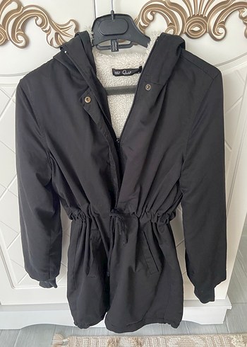 Siyah Kemerli Midi Street Wear Kadın Mont - Görsel 4