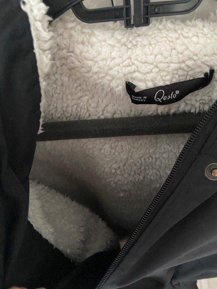 Siyah Kemerli Midi Street Wear Kadın Mont - Görsel 3