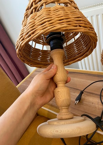 Bej Hasır Abajur 2'li Set - Görsel 9