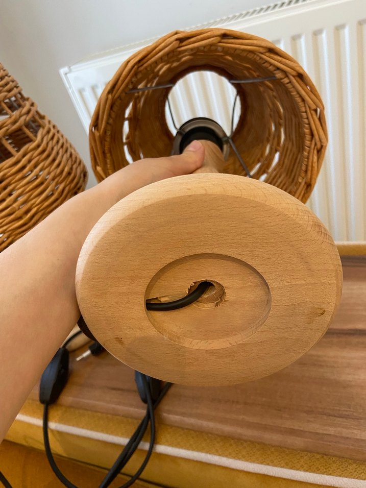 Bej Hasır Abajur 2'li Set - Görsel 4